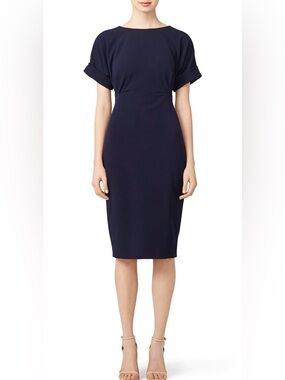 Badgley Mischka Navy Cuff sleeve Dress